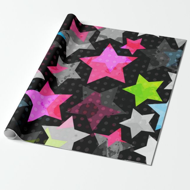 Sternmuster Geschenkpapier (Ungerollt)