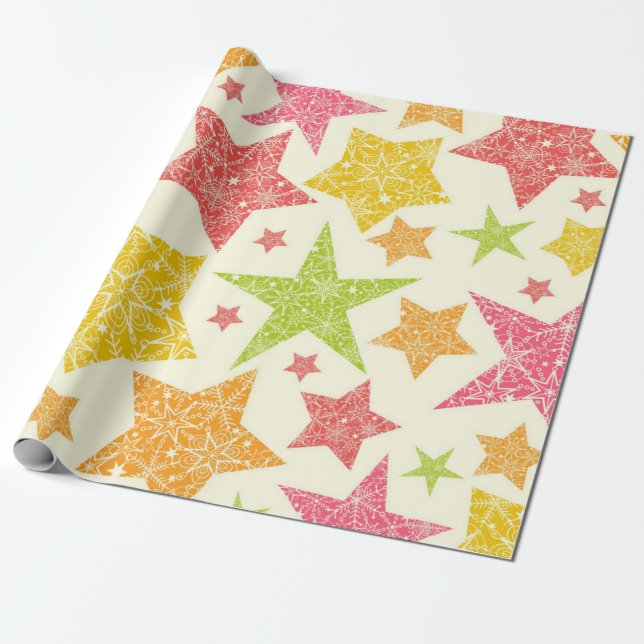 Sternmuster Geschenkpapier (Ungerollt)