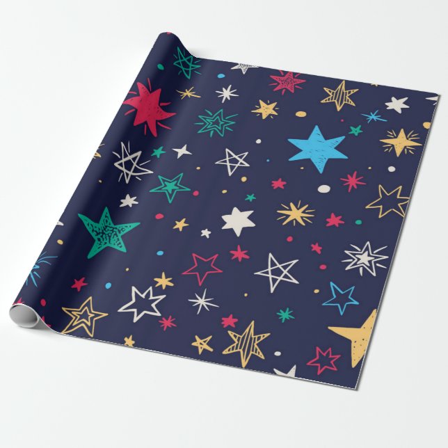 Sternmuster Geschenkpapier (Ungerollt)