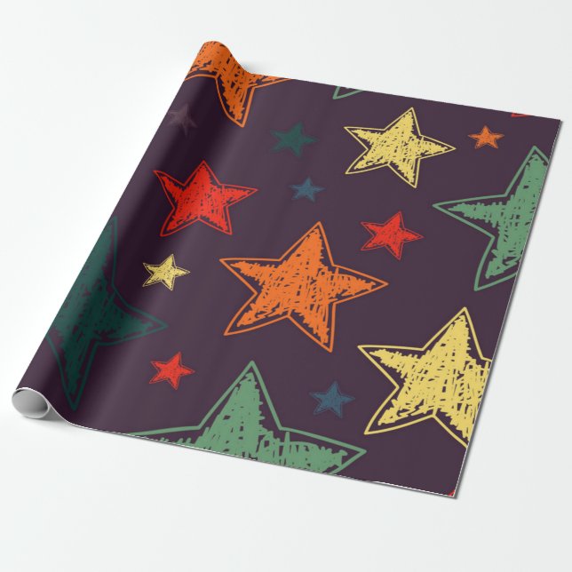 Sternmuster Geschenkpapier (Ungerollt)