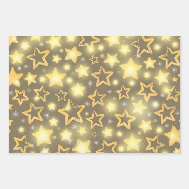 Sternmuster Geschenkpapier Set (Vorderseite)