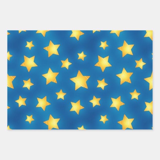 Sternmuster Geschenkpapier Set (Vorderseite)