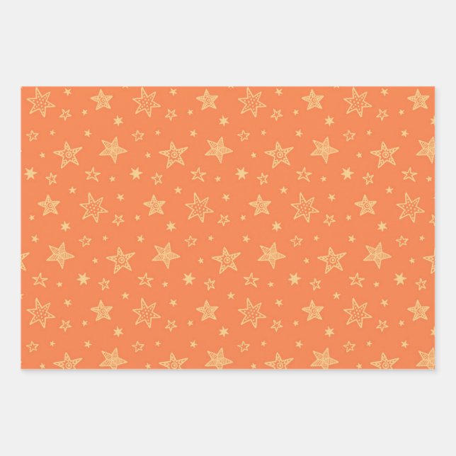 Sternmuster Geschenkpapier Set (Vorderseite)
