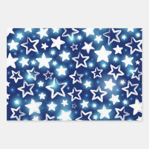Sternmuster Geschenkpapier Set