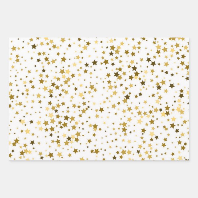 Sternmuster Geschenkpapier Set (Vorderseite)