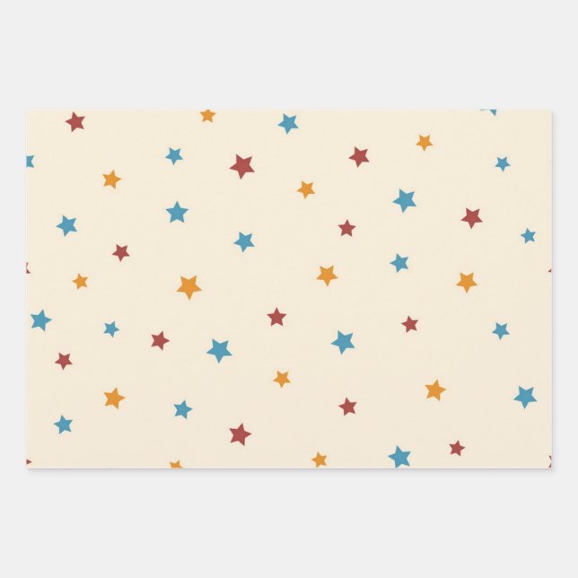 Sternmuster Geschenkpapier Set (Vorderseite)