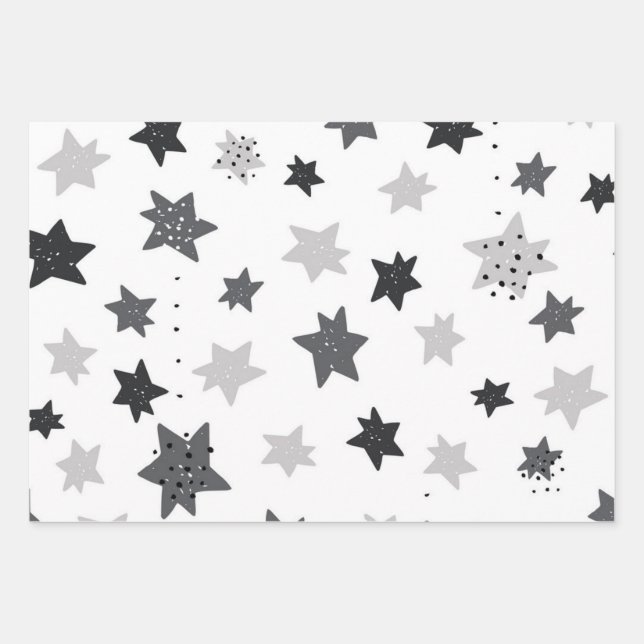 Sternmuster Geschenkpapier Set (Vorderseite)