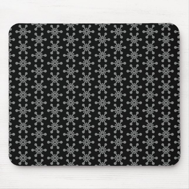 Sternmuster - Grau auf schwarz Mousepad (Vorne)