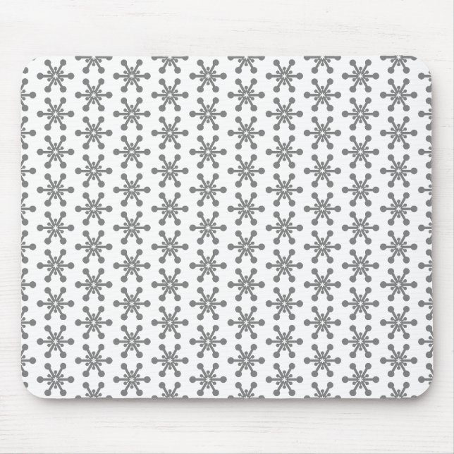 Sternmuster - Grau auf Weiß Mousepad (Vorne)