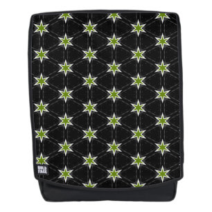 Sternmuster Grüne Sterne auf schwarzem Hintergrund Rucksack