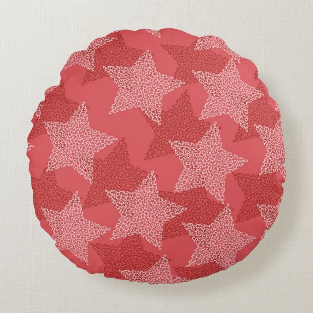 Sternmuster Rundes Kissen (Vorderseite)