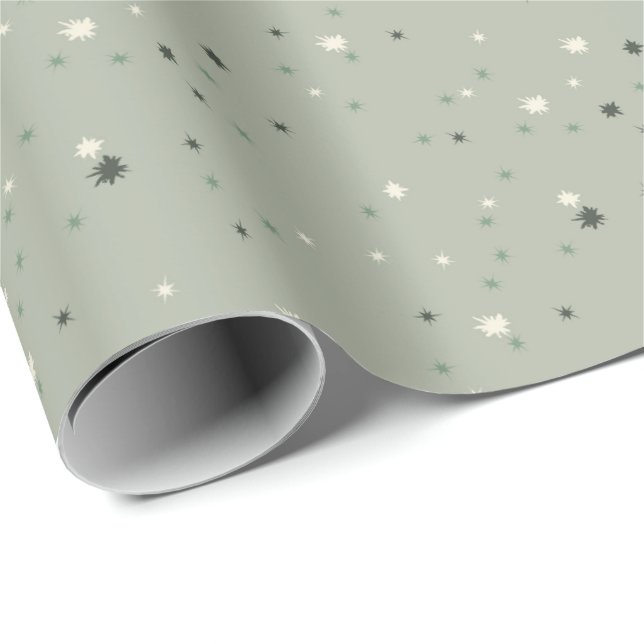 Sternmuster (Sage Green) Geschenkpapier (Rolleneckpunkt)