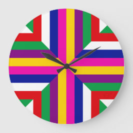 Sternquerschnitt - Magenta/Gelb-Ausgeglichen  Große Wanduhr