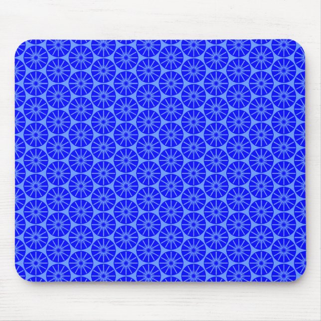 Sternrad-Muster - Blauschattierungen Mousepad (Vorne)