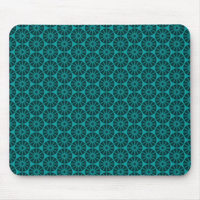Sternrad-Muster - Grüne Farbtöne Mousepad (Vorne)