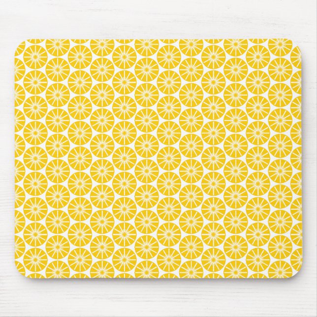 Sternradmuster - Bernstein auf Weiß Mousepad (Vorne)