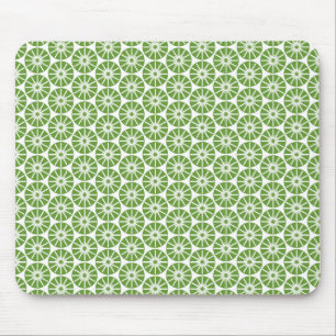 Sternradmuster - Grün auf Weiß Mousepad