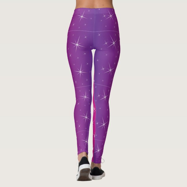 Sternrosa Muster Leggings (Rückseite)