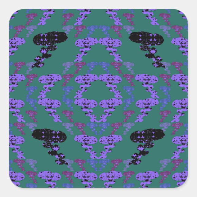 Sternrosen Quadratischer Aufkleber (Vorderseite)