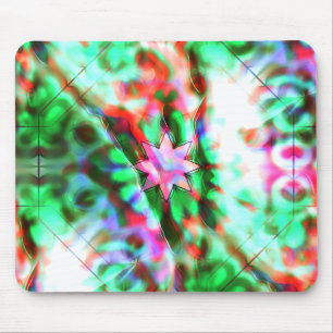 Sternschattierungen an gläsernen Blumenspots, rosa Mousepad