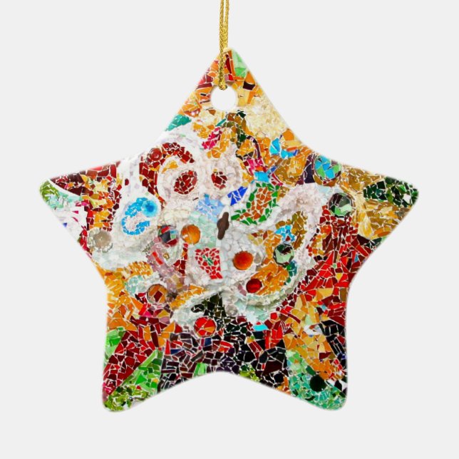 Sternschmuck Gaudi Keramik Ornament (Vorne)
