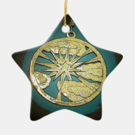 Sternschnupfen durch Wolken Keramik Ornament