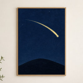 Sternschnuppen-Hügel Aquarell Himmelsposter Poster