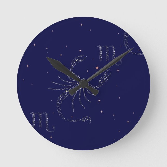 Sternskorpio Runde Wanduhr (Vorderseite)