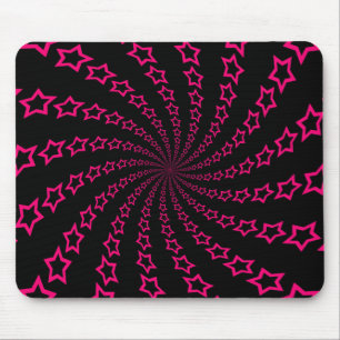 Sternspirale: Rosa und Schwarz: Benutzerdefinierte Mousepad