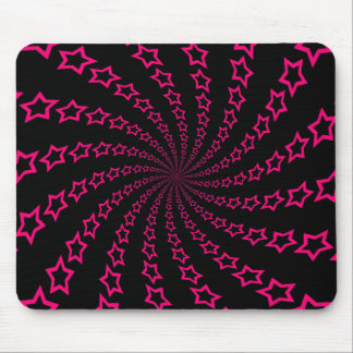 Sternspirale: Rosa und Schwarz: Benutzerdefinierte Mousepad