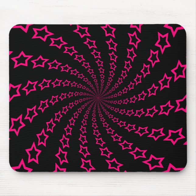 Sternspirale: Rosa und Schwarz: Benutzerdefinierte Mousepad (Vorne)