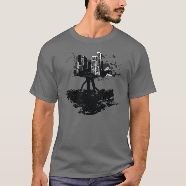 Sterntinten-Baum-Stadt-Shirt T-Shirt (Vorderseite)