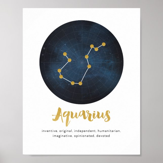 Sternzeichen Aquarius Poster (Vorne)