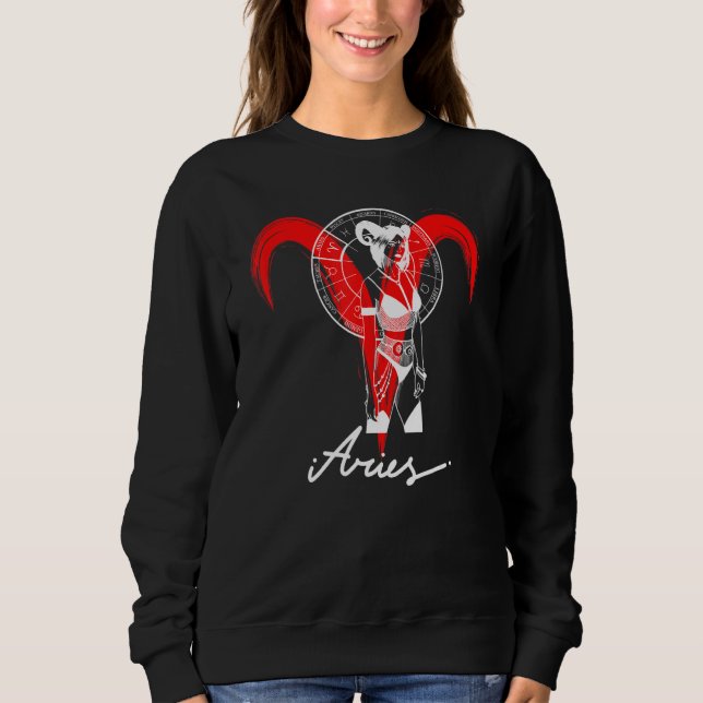 Sternzeichen Astrologie Horoskop Gothic Widder Sweatshirt (Vorderseite)