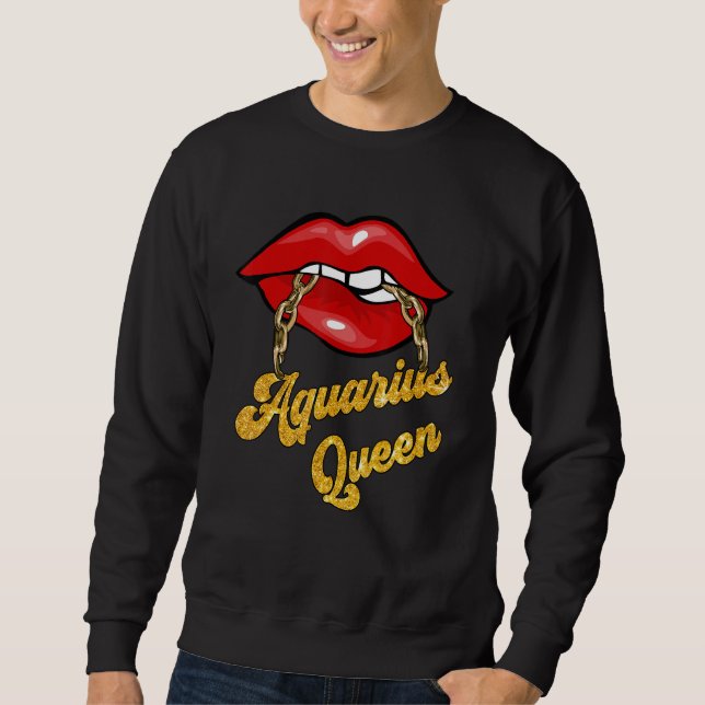 Sternzeichen Astrologie Lippe Wassermann Königin J Sweatshirt (Vorderseite)
