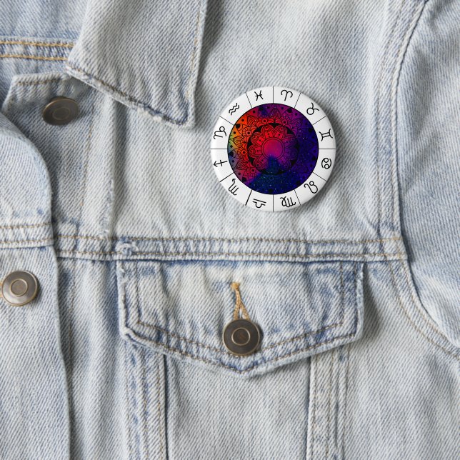 Sternzeichen - Astrologisches Rad Button (Beispiel)