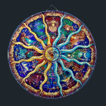 “Sternzeichen”  Dartscheibe<br><div class="desc">"Zodiac" auf robustem Dartbrett.</div>