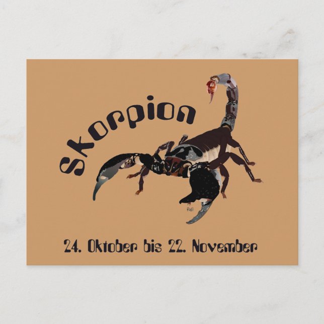 Sternzeichen des Skorpion-Sternzeichen Postkarte (Vorderseite)