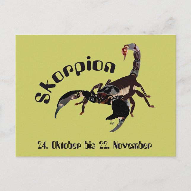 Sternzeichen des Skorpion-Sternzeichen Postkarte (Vorderseite)