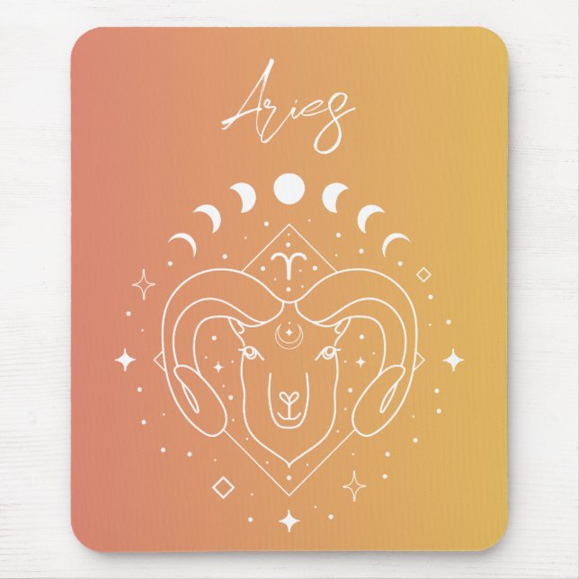 Sternzeichen des Sternzeichens Aries zoditac Mousepad (Vorne)