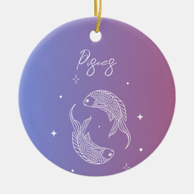 Sternzeichen des Zodiakoroskops Keramik Ornament (Vorne)