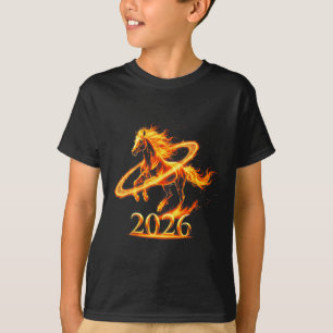 Sternzeichen Feuer Gold Jahr des Pferdes 2026 Luna T-Shirt