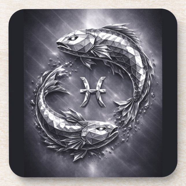 Sternzeichen Fische Getränkeuntersetzer (Vorderseite)