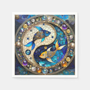 Sternzeichen - Fische Yin und Yang Serviette