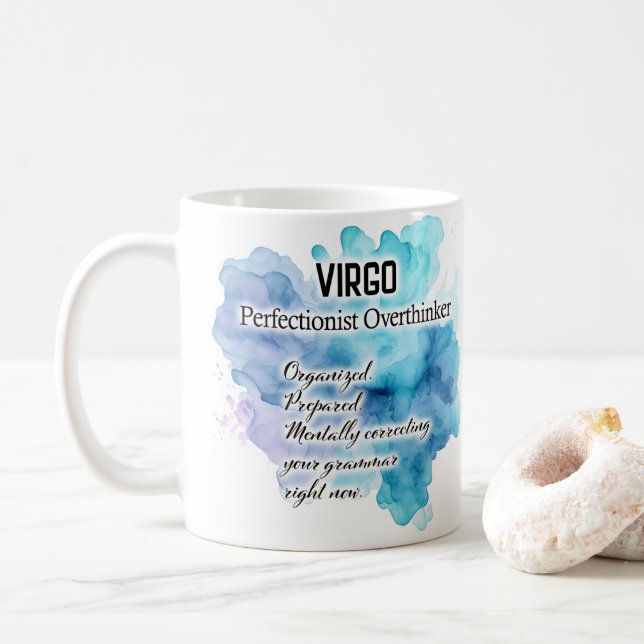 Sternzeichen Frauen, Jungfrau Kaffeetasse (Mit Donut)