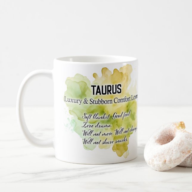 Sternzeichen Frauen, Stier Kaffeetasse (Mit Donut)