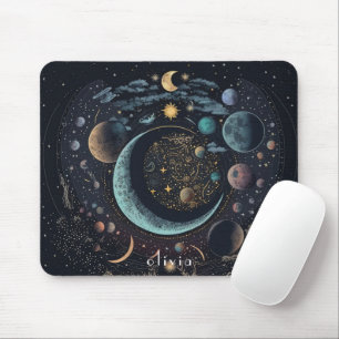 Sternzeichen Gold und Schwarz  Mousepad