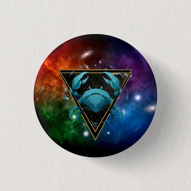Sternzeichen-Krebs-Abzeichen Astrologie-Geschenk Button (Vorderseite)
