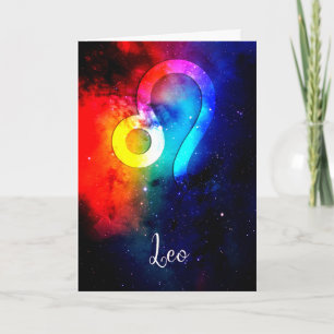 Sternzeichen: Leo Rainbow Space Karte