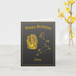 Sternzeichen Löwe, gold -  Karte